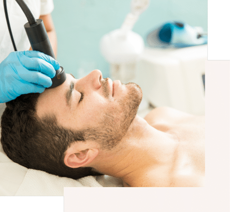 homme se faisant masser le crane